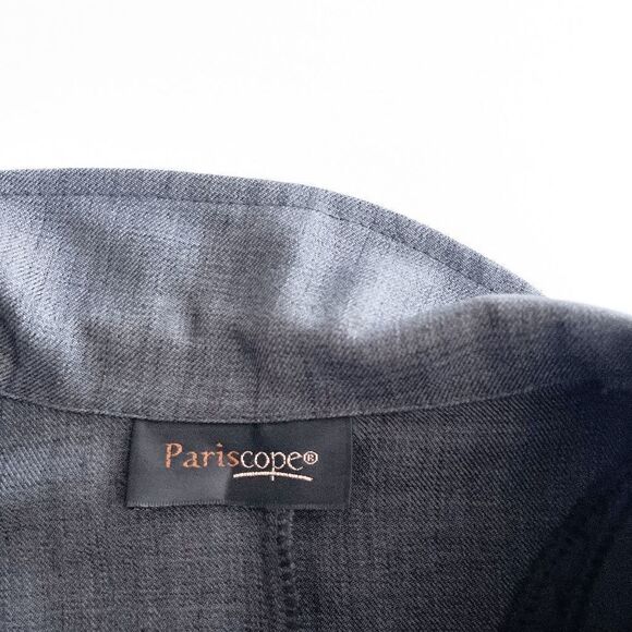 Pariscope Womens Maxi Collared Jacket Coat Long Sleeve Button Gray Size 3 - Picture 7 of 7